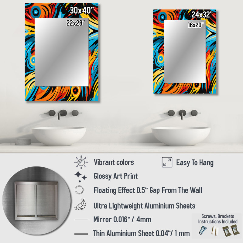 Venturini - Modern Rectangular Wall Mirror, 32" x 24"