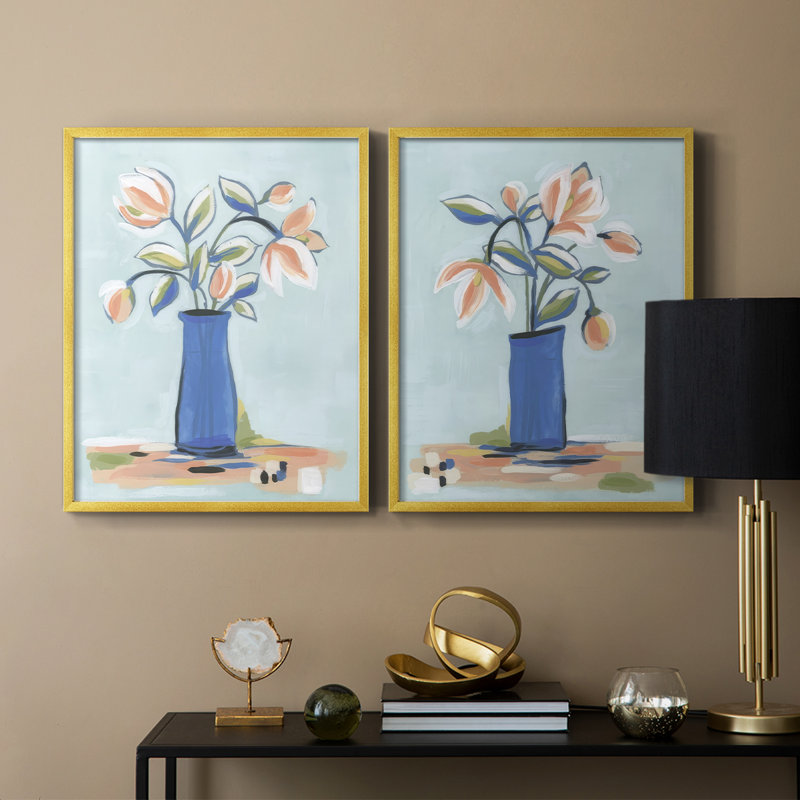 «Botanica Bouquet I», reproduction encadrée de qualité supérieure - prête à être accrochée - aucun clou requis - aucun clou requis