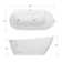 67" oval soaking tub with overflow and quick drain
