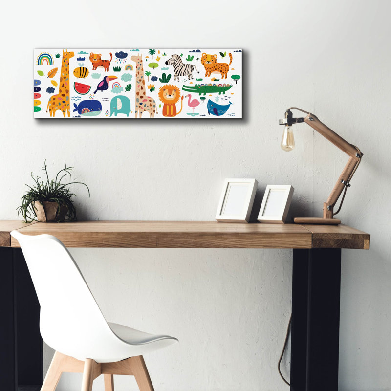 «Cute Animals» par Epic Portfolio, art mural sur toile, H 12 po x l 36 po