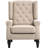 Button-Tufted Lounge Chair,Beige
