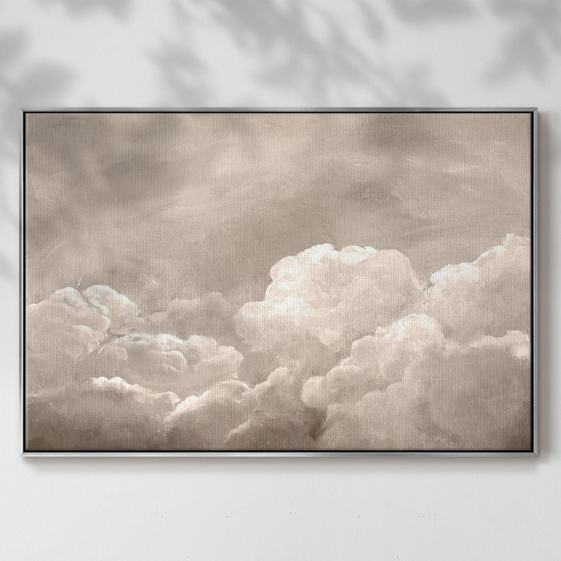«Painted Clouds I», reproduction d'art sur toile, Argent, H 17 po x l 25 po x P 2 po