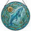 Panneau de vitrail Whale Ocean - 7,8 H-1776079849