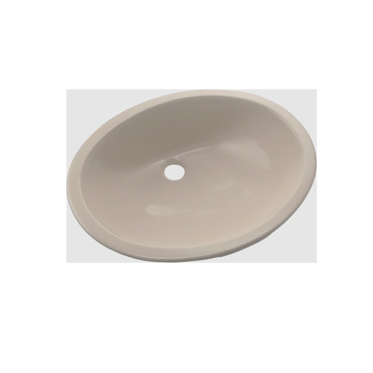 Lavabo de salle de bain ovale encastré TOTO® Rendezvous® avec CEFIONTECT, os, Os
