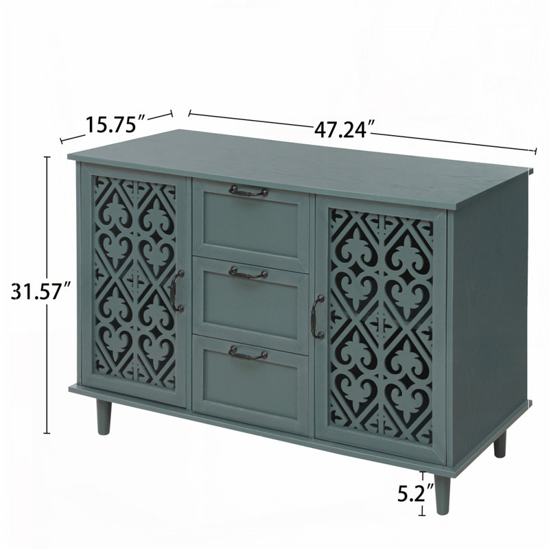 Armoire 2 tiroirs 2 portes, Vert foncé