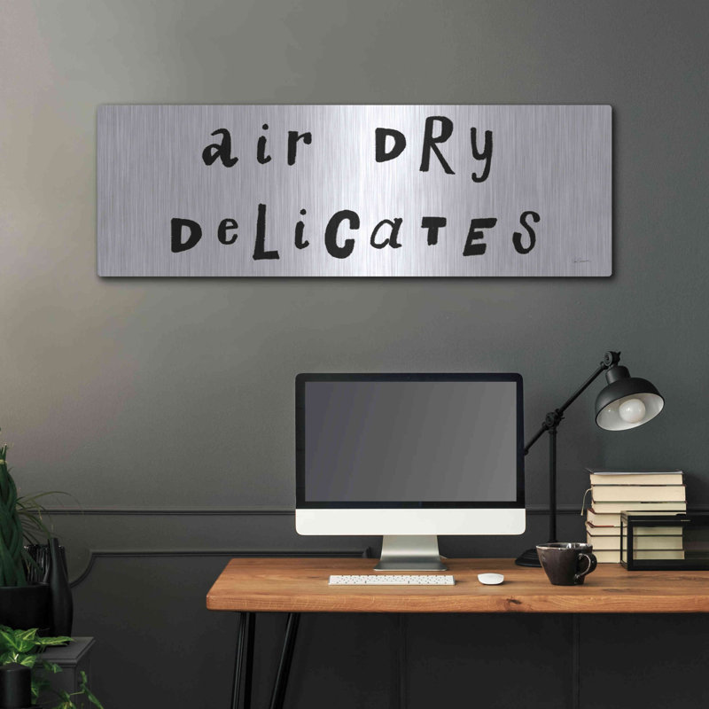 Trinx «Laundry Room Delicates» par Sue Schlabach, art mural en métal, H 16 po x l 48 po