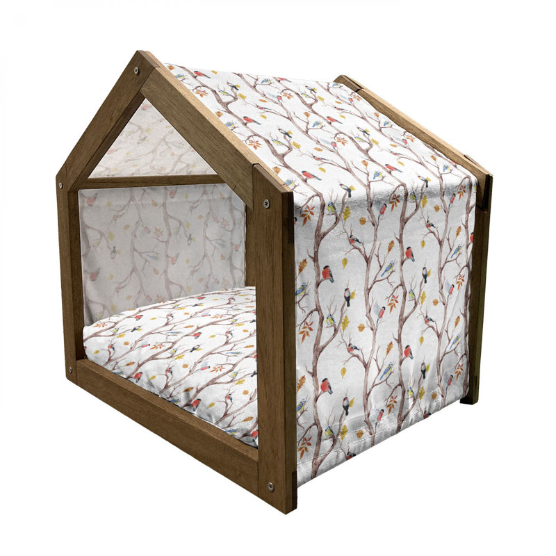 Niche pour chien en bois blanc, H 32,28 po x l 39,37 po x P 28,35 po