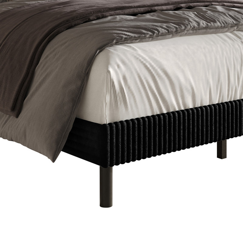 Osceola Upholstered Panel Bed, Twin, Black