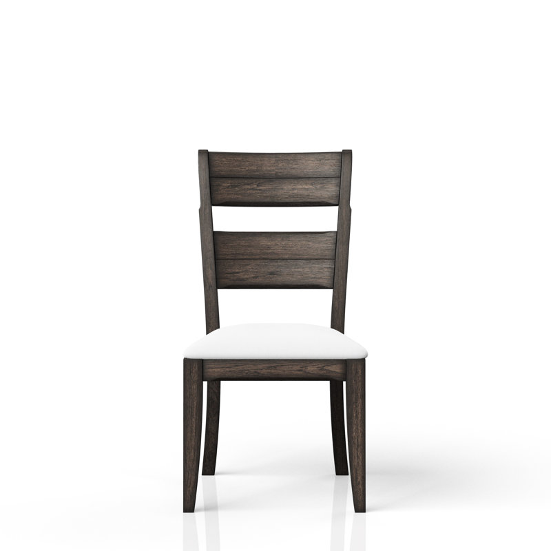 Chaise d'appoint de couleur chocolat avec assise rembourrée et bois massif de style traditionnel