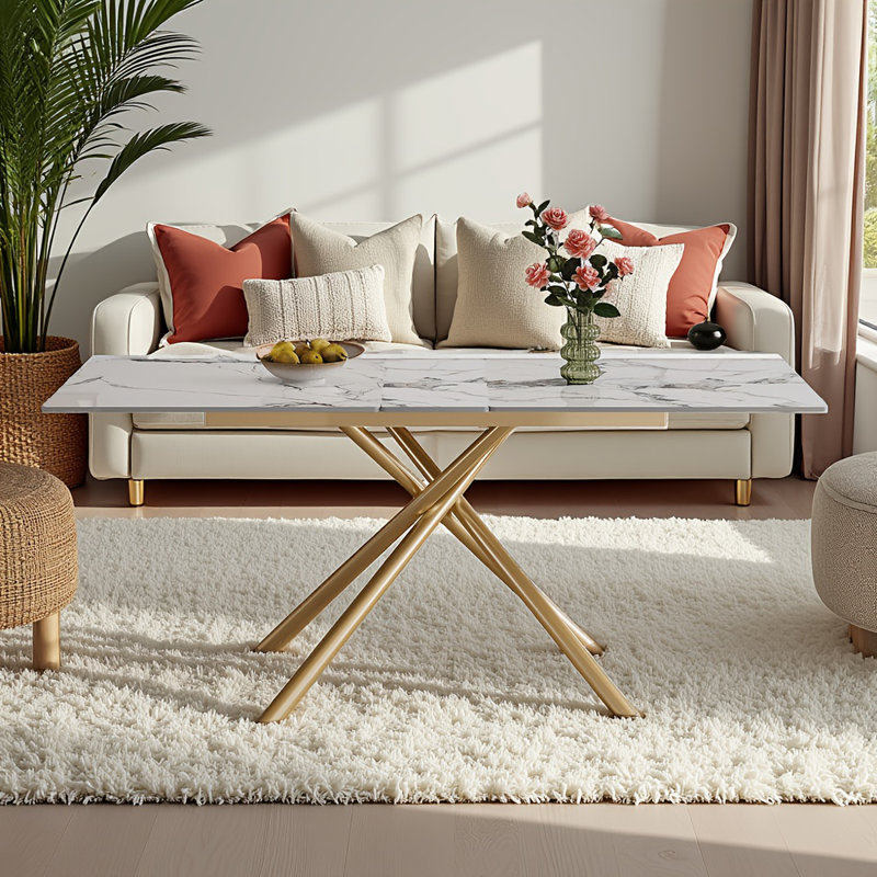 Cette table de salle à manger moderne de 59 pouces de 59 pouces s'adapte sans effort d'un intime 4 places pour une utilisation quotidienne à une table spacieuse de 6 à 8 personnes pour recevoir, sans compromettre son esthétique sophistiquée et luxueuse.