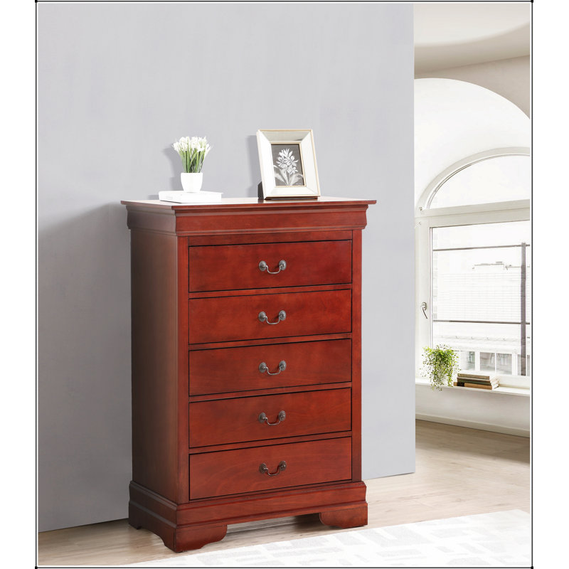 Commode traditionnelle Louis Phillipe G3100-CH avec tiroirs durables et finition cerisier élégante pour les chambres à coucher modernes