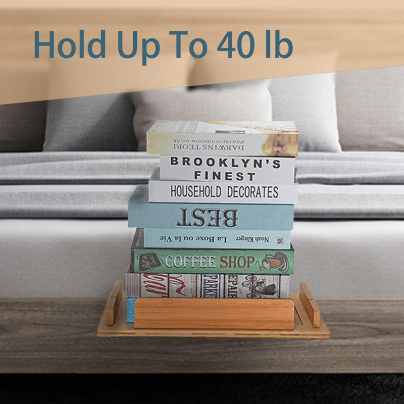 Tirrinia Bamboo Bedside Shelf Table, 14.8X10 Inches, Back to School