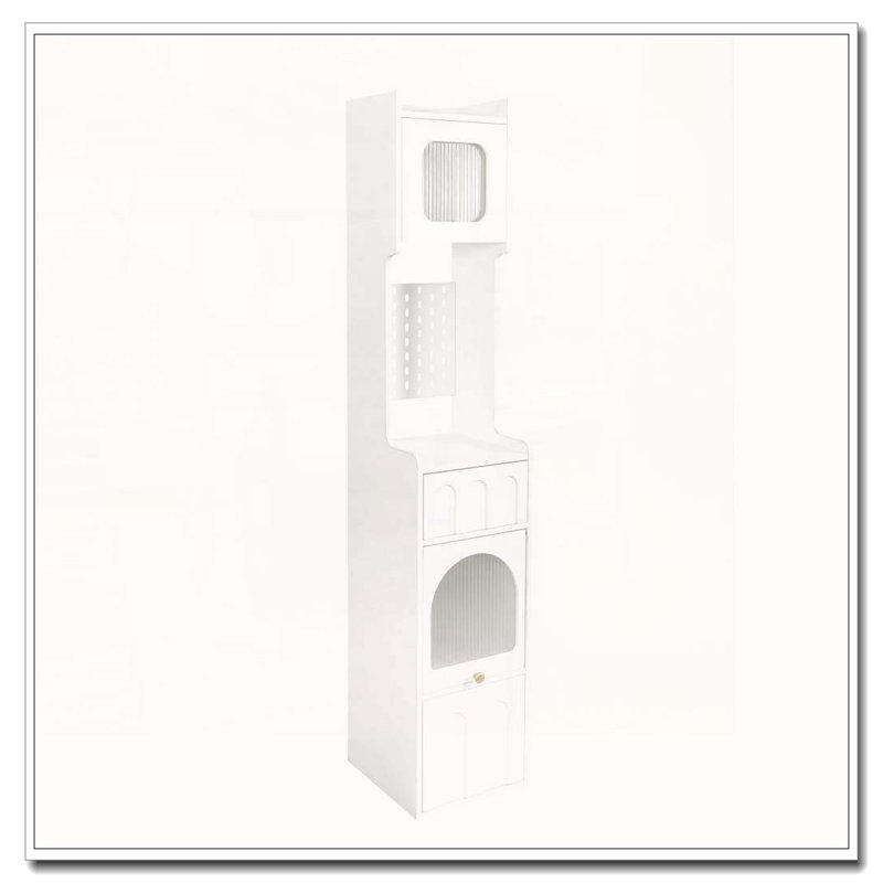 Armoire de rangement haute avec porte vitrée