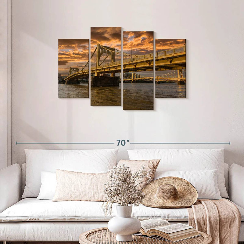 Bridges In Pittsburgh, 27" H x 43" W
