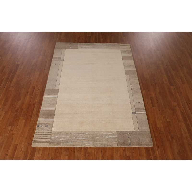 Solid Modern Gabbeh Indian Area Rug