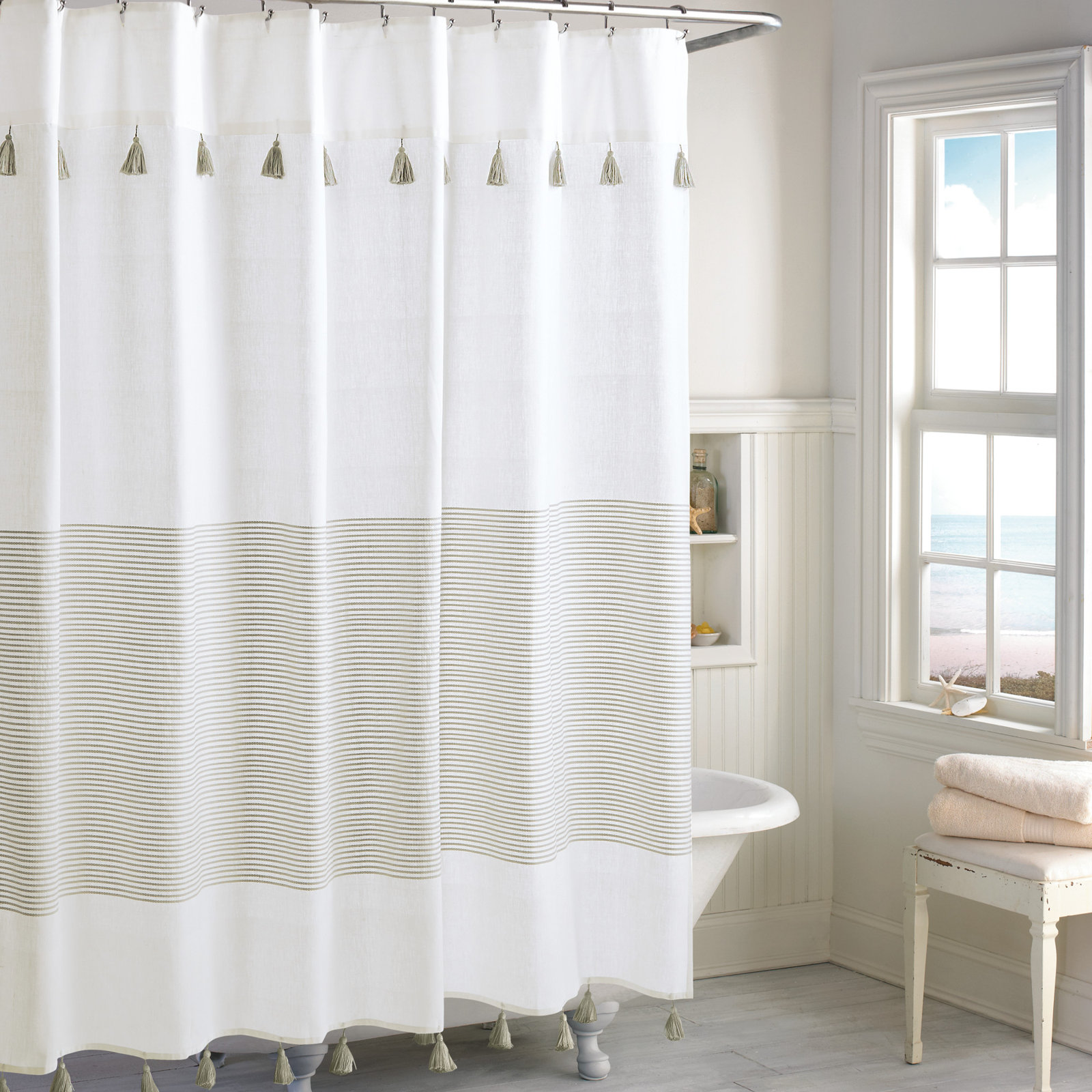 Panama Cotton Shower Curtain, Taupe