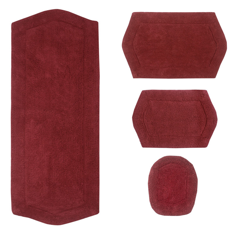 Tapis pour salle de bain Delean, Rouge