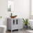 Base color：WhiteSink color：Gold 36'' Free Standing Single Bathroom Vanity with Manufactured Wood Top, Vessel Sink, Faucet, Drain-319323682-334841740