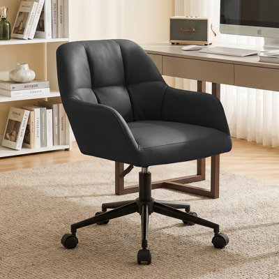  Chaise de bureau moderne en similicuir de style Mid-Century, chaise de bureau pivotante à hauteur réglable