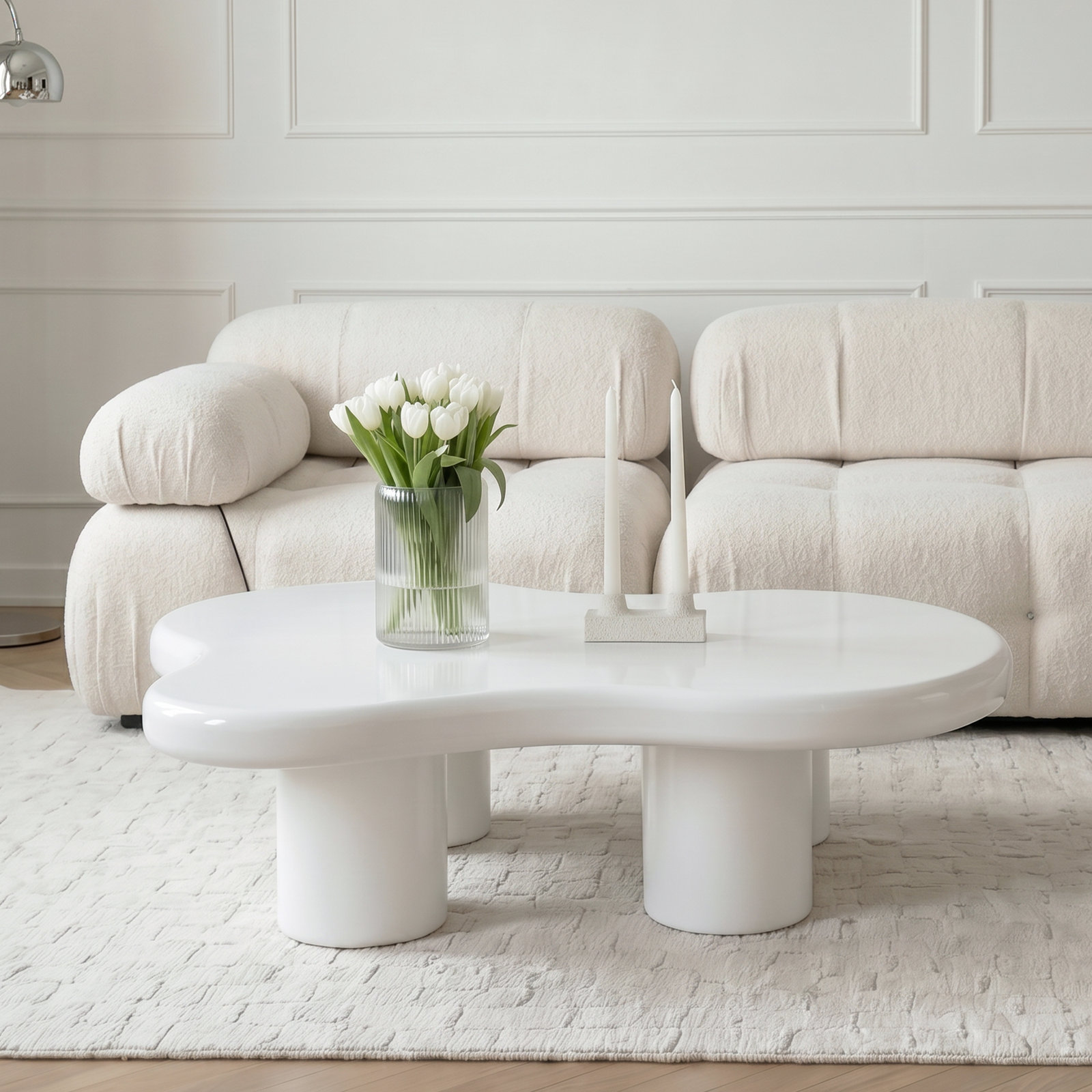 Allrich 48.4" Cloud Coffee Table, White