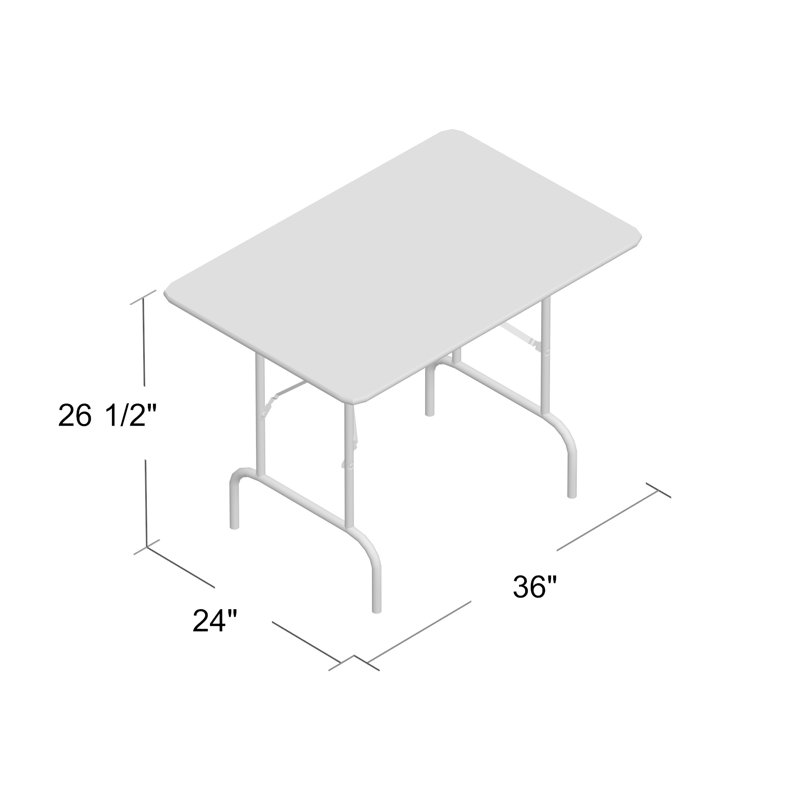 Table pliante rectangulaire 72'', Noyer, H 26,5 po x L 36 po x l 24 po