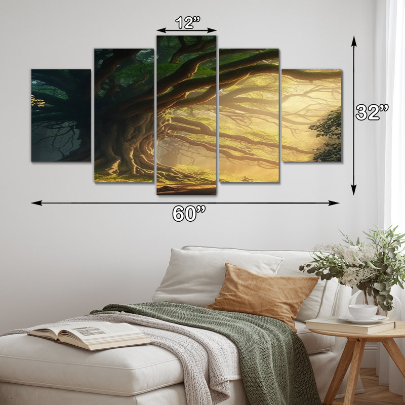 Hansbrough - Décoration murale forêt - 5 panneaux