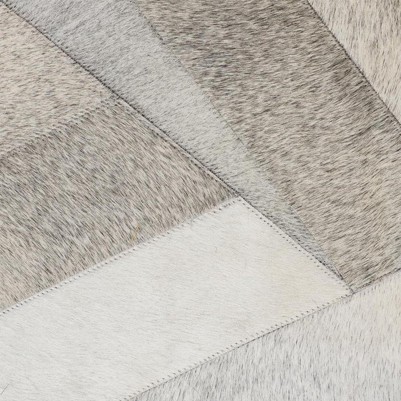 Vamos Cowhide Geometric Area Rug in Gray, Rectangle 5'3" x 6'7"
