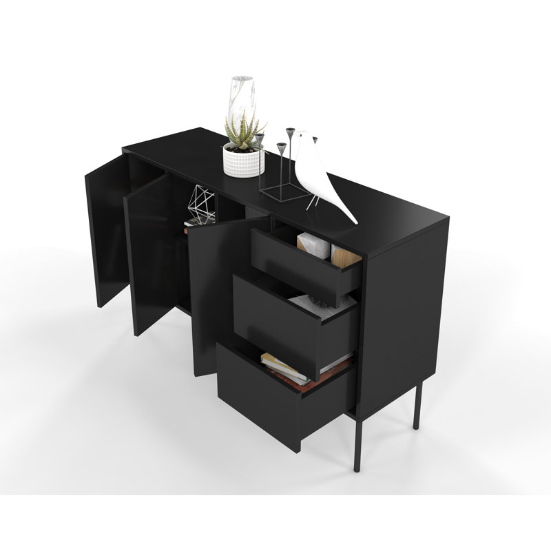 Caola 130cm Sideboard, Black