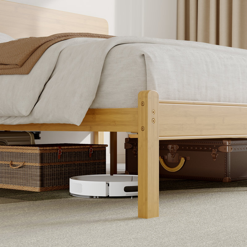 Lits simples en bois massif 14 "avec tête de lit Nori, Lit simple