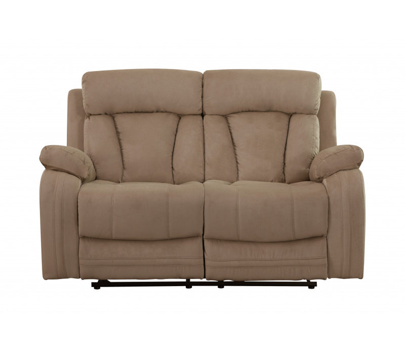 Morisseau Microfiber Manual Reclining Loveseat, 40" H x 63" W x 38" D, Beige