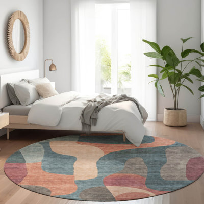 Machine Washable Indoor/Outdoor Xhevrie Sage Rug