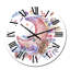 Horloge murale rose et mauve avec roses I - Bohème et éclectique-1641581238