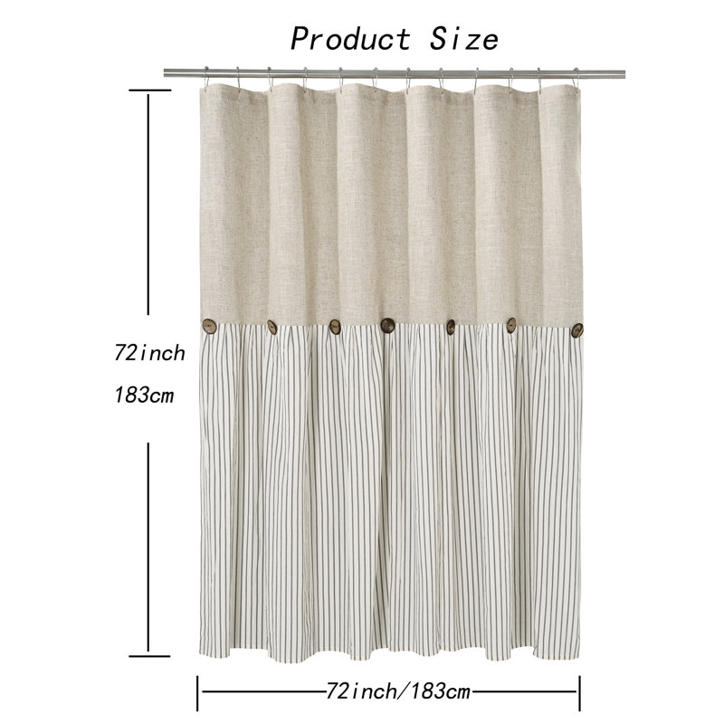 Rideau de douche Patchwork, H 72 po x l 72 po, Gris/beige