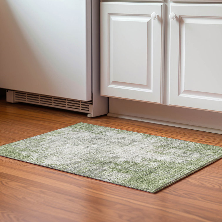 Premium Machine Washable Prisco Green Rug