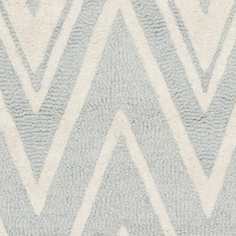 Sanyla Hand Tufted Wool Chevron Rug, Round 8'