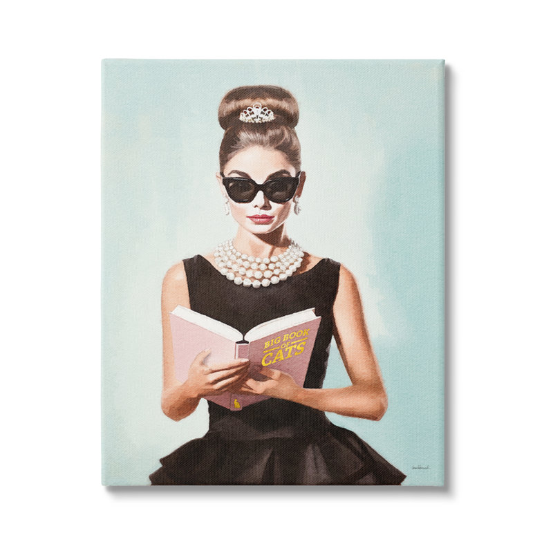 Fille en robe de lecture encadrée sur bois par Amanda Greenwood, H 20 po x l 16 po x P 1,5 po, Estampe numérique Farmhouse