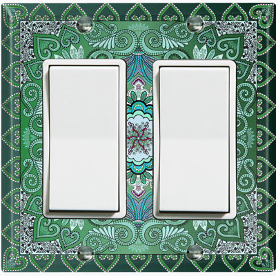 Patterned 2 - Gang Toggle Light Switch Standard Wall Plate