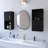 2 Black Bathroom Medicine Cabinets With Open Shelf - Practical Piece Fixture-1488897308