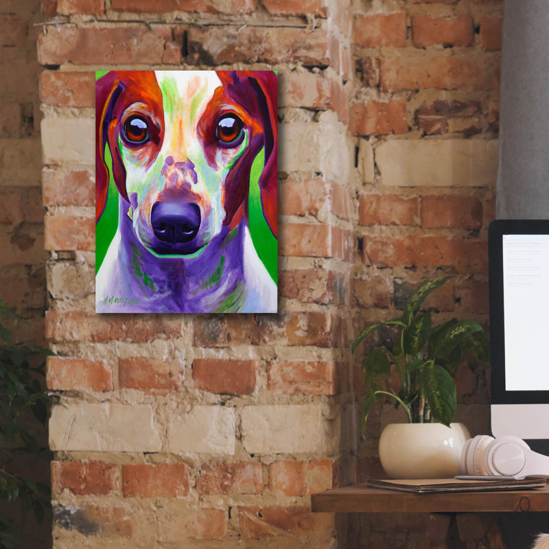 «Dachshund - Cooper» par Dawg Painter, H 16 po x l 12 po x P 0,75 po