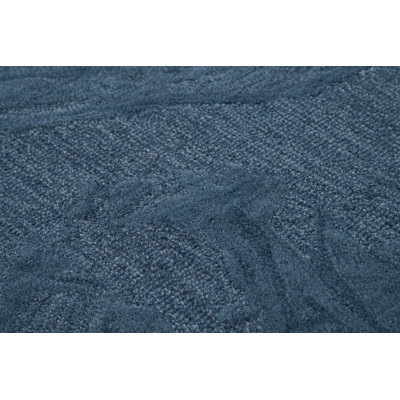 Tapis bleu en laine touffeté à la main Aaliyah