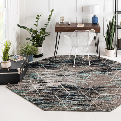 Johnstonville Geometric Gray Area Rug