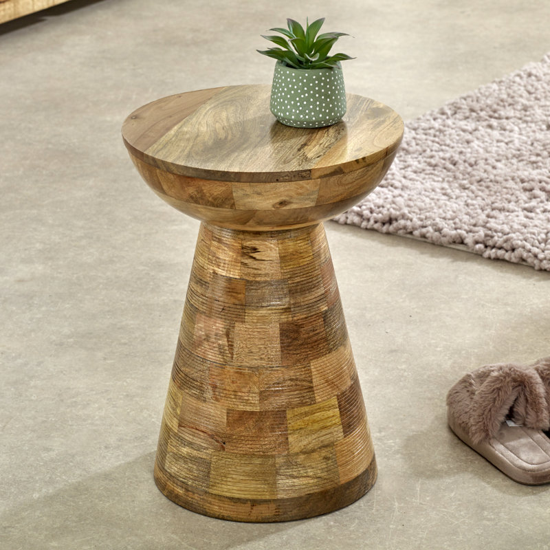 Fairlight Solid Wood Pedestal End Table
