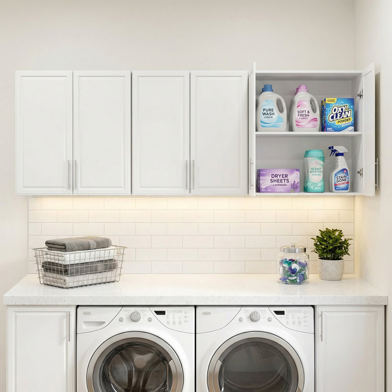 Armoire de salle de lavage de 30 po de largeur, armoires murales avec tablettes réglables