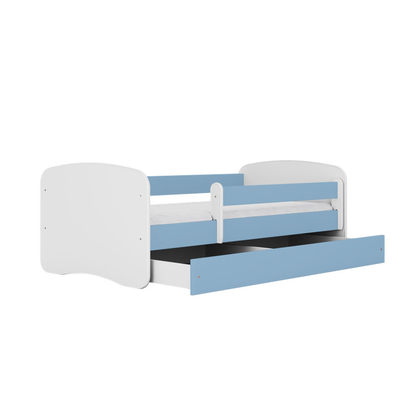 Cicero Drawer Convertible Bed and Mattress, European Toddler (80 x 160cm), Blue