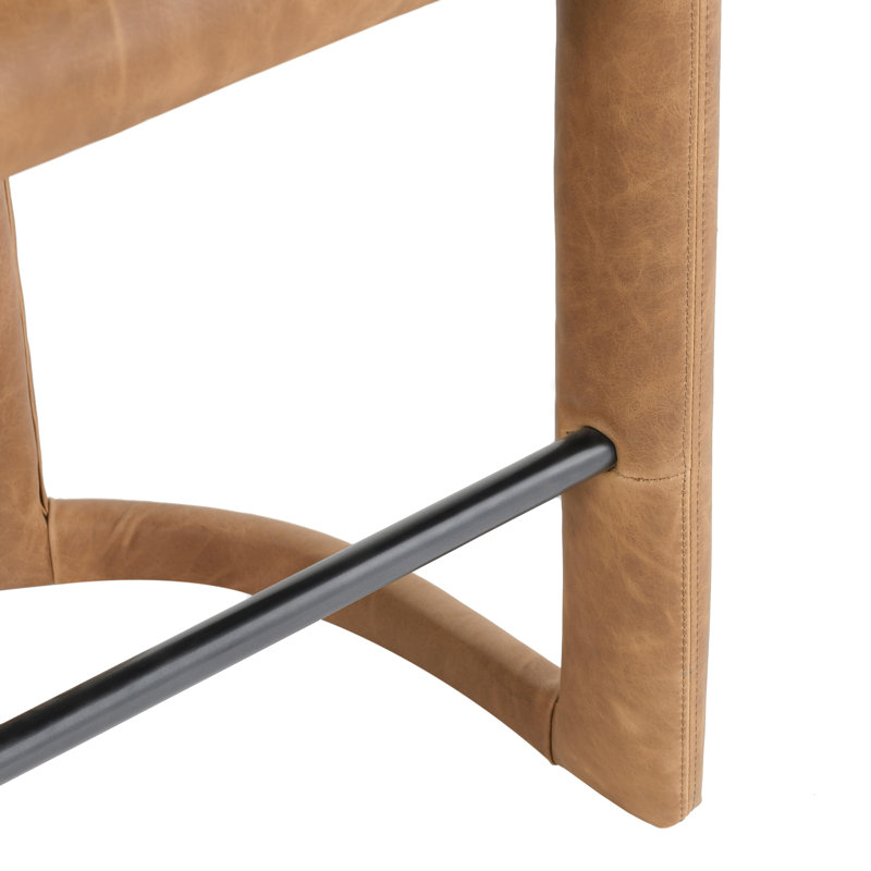 Archie Leather Counter Stool, Maple Brown