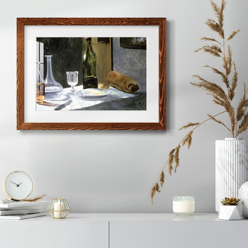 Nature morte avec des bouteilles, 1862 - reproduction d'un seul cadre, Érable, H 28 po x l 42 po