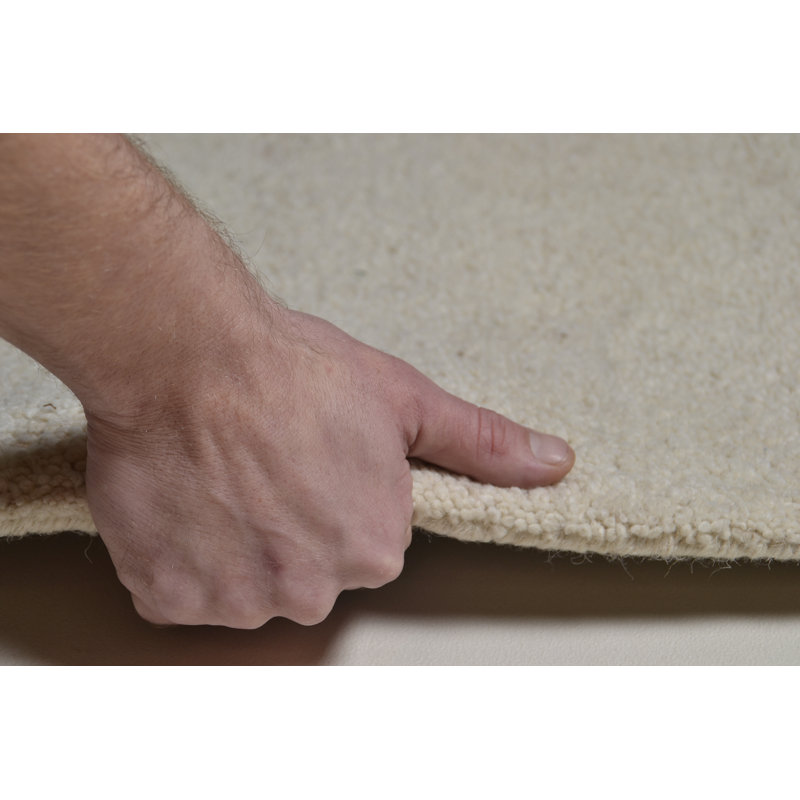 Round Piner Solid Colour Wool Hand Woven Area Rug, Round 100cm