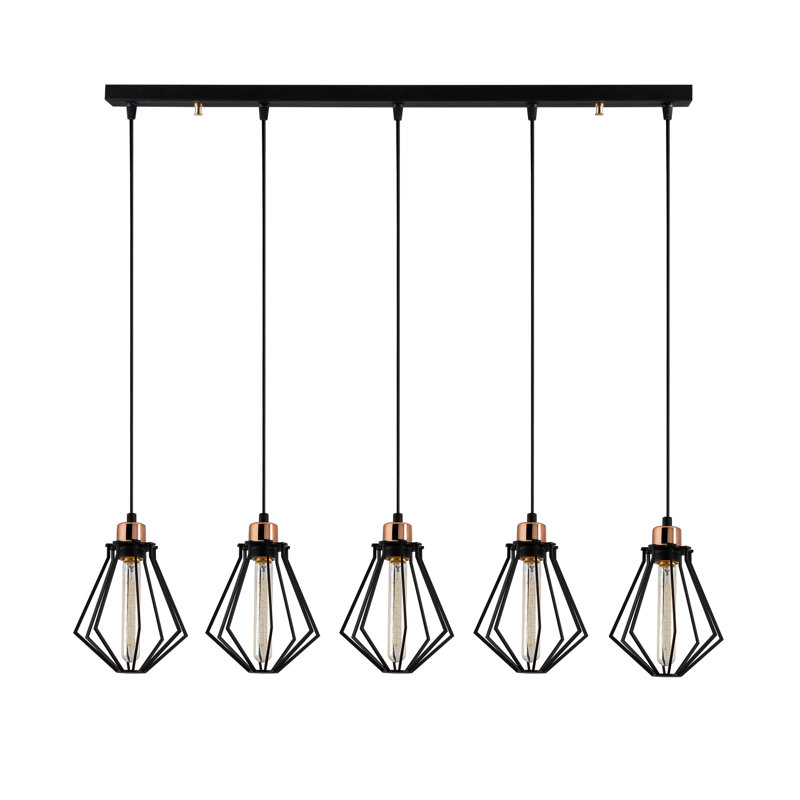 Luminaire suspendu géométrique à 5 lumières pour îlot de cuisine Dawlish