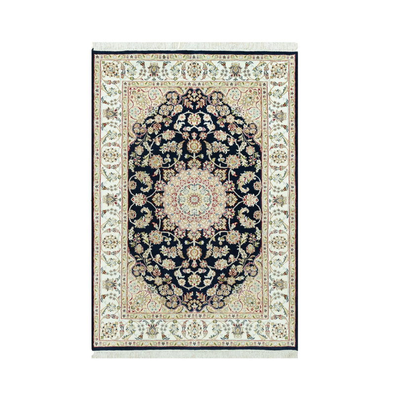 Buskager One-of-a-Kind Rectangle 4'3" X 6'3" New Age Wool Area Rug Blue