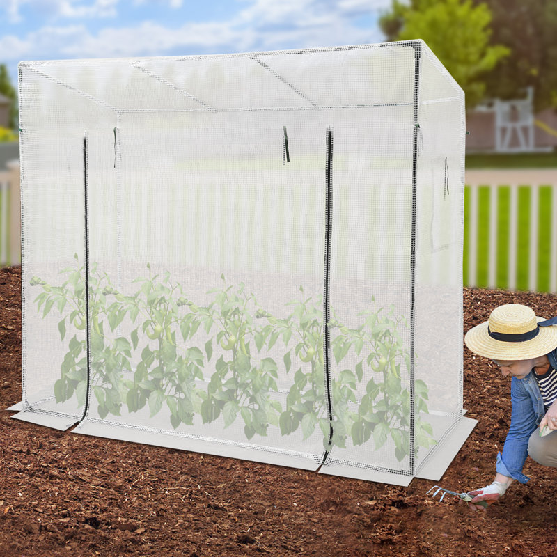 66.9X78.4X30.3” Green House Kit With Window, White